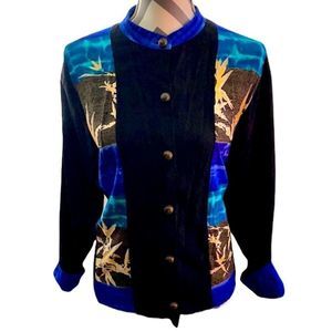 Long Sleeve Button Down Print Blouse